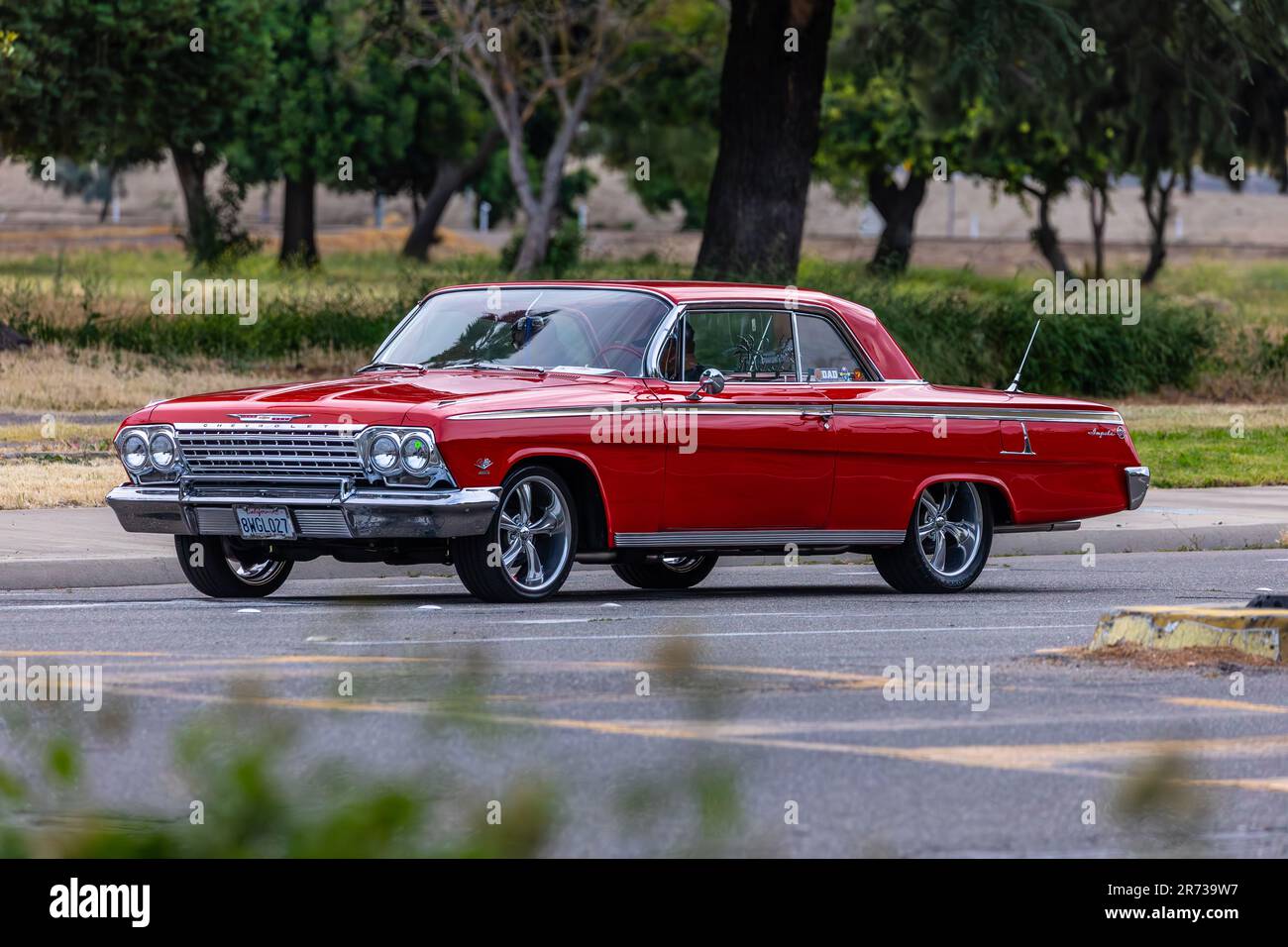 A 1962 Chevy Impala at the North Modesto Kiwanis American Graffiti Car Show & Festival Stock Photo