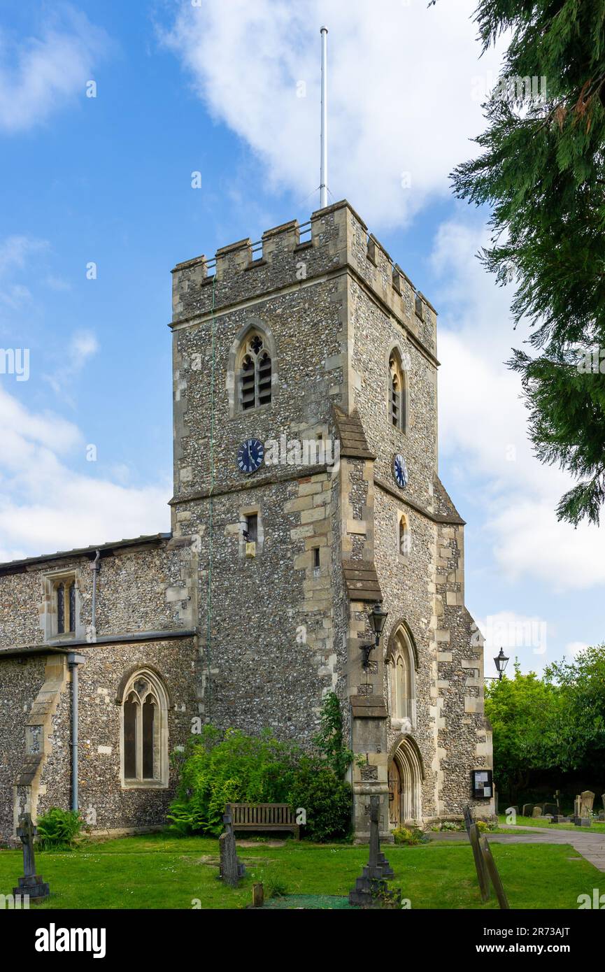 Front view of Chalfont St Giles Parish Church, Buckinghamshire, England Stock Photo
