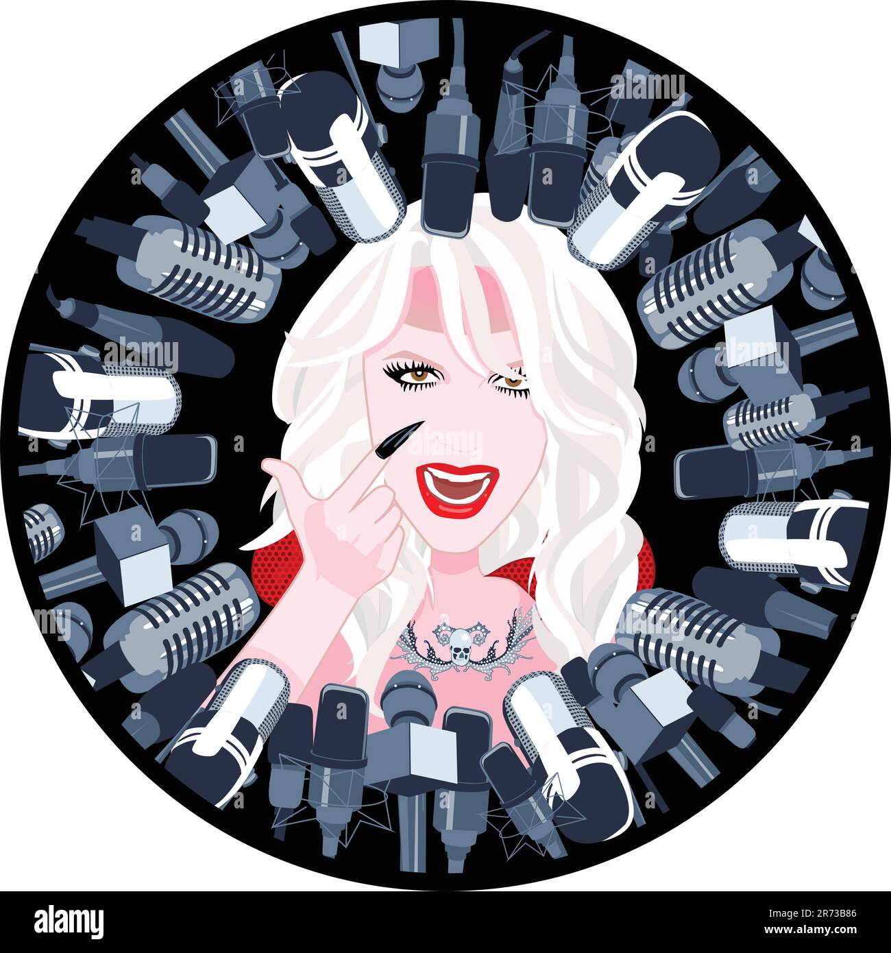 Scranton Pennsylvania, USA - August 14th 2017 - Britney Spears Caricature - Vector Illustration From Hold It Against Me Music Video Stock Vector
