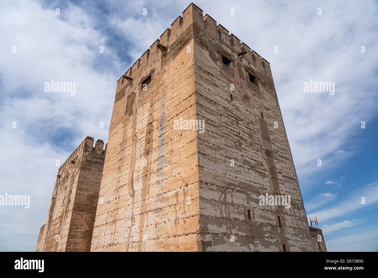 Torre del Homenaje (Castle Keep) at Alcazaba area of Alhambra fortress - Granada, Andalusia, Spain Stock Photo