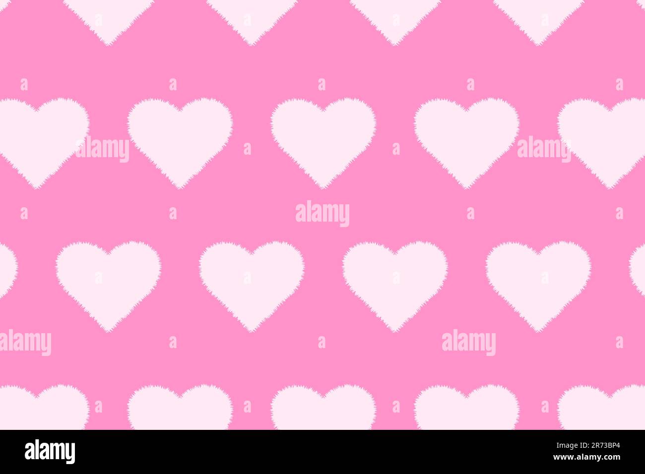 Barbie Style Hand Drawn Doodle Tiny Pink Hearts On Barbie Pink