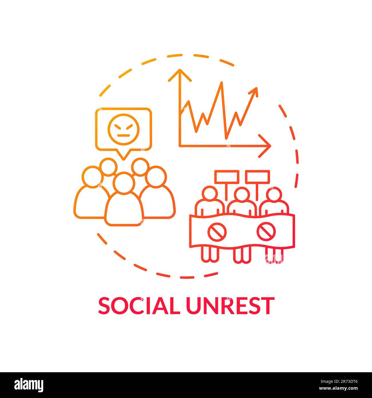 Social unrest red gradient concept icon Stock Vector