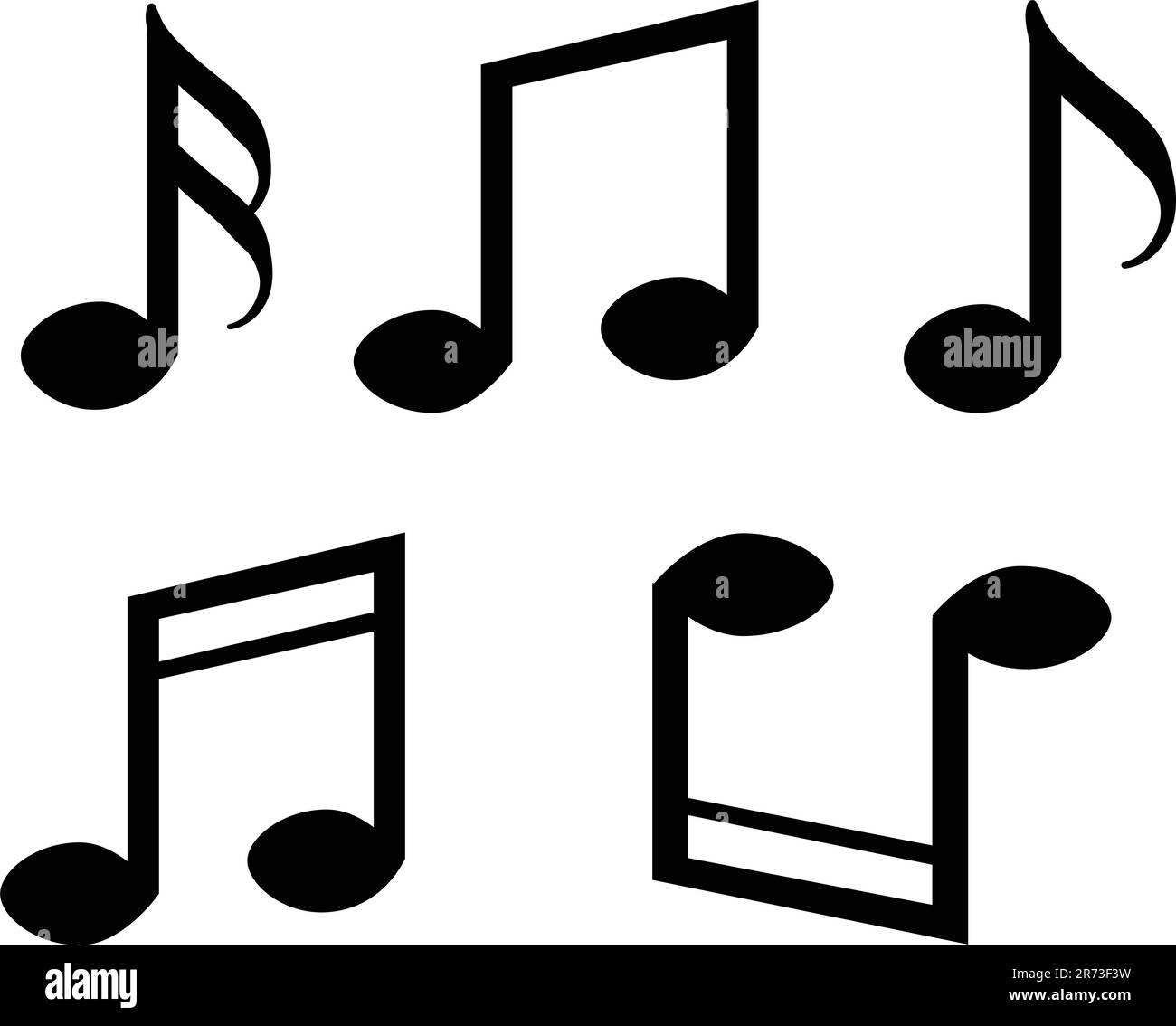 Musical notes black icon vector Stock Vector Image & Art Alamy