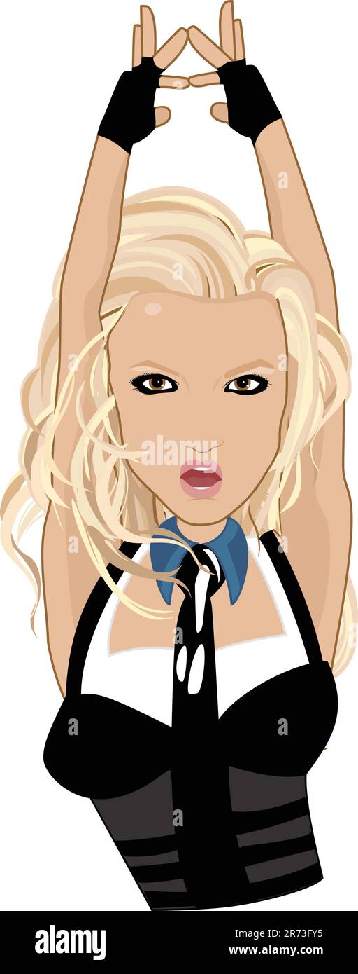 Scranton Pennsylvania, USA - August 14th 2017 - Britney Spears Caricature - Vector Illustration From In The Zone Music Video Stock Vector