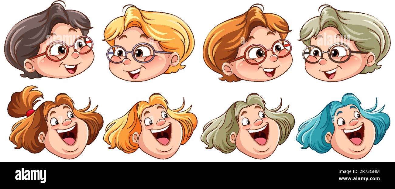Facial expressions series Stock Vector Images - Alamy