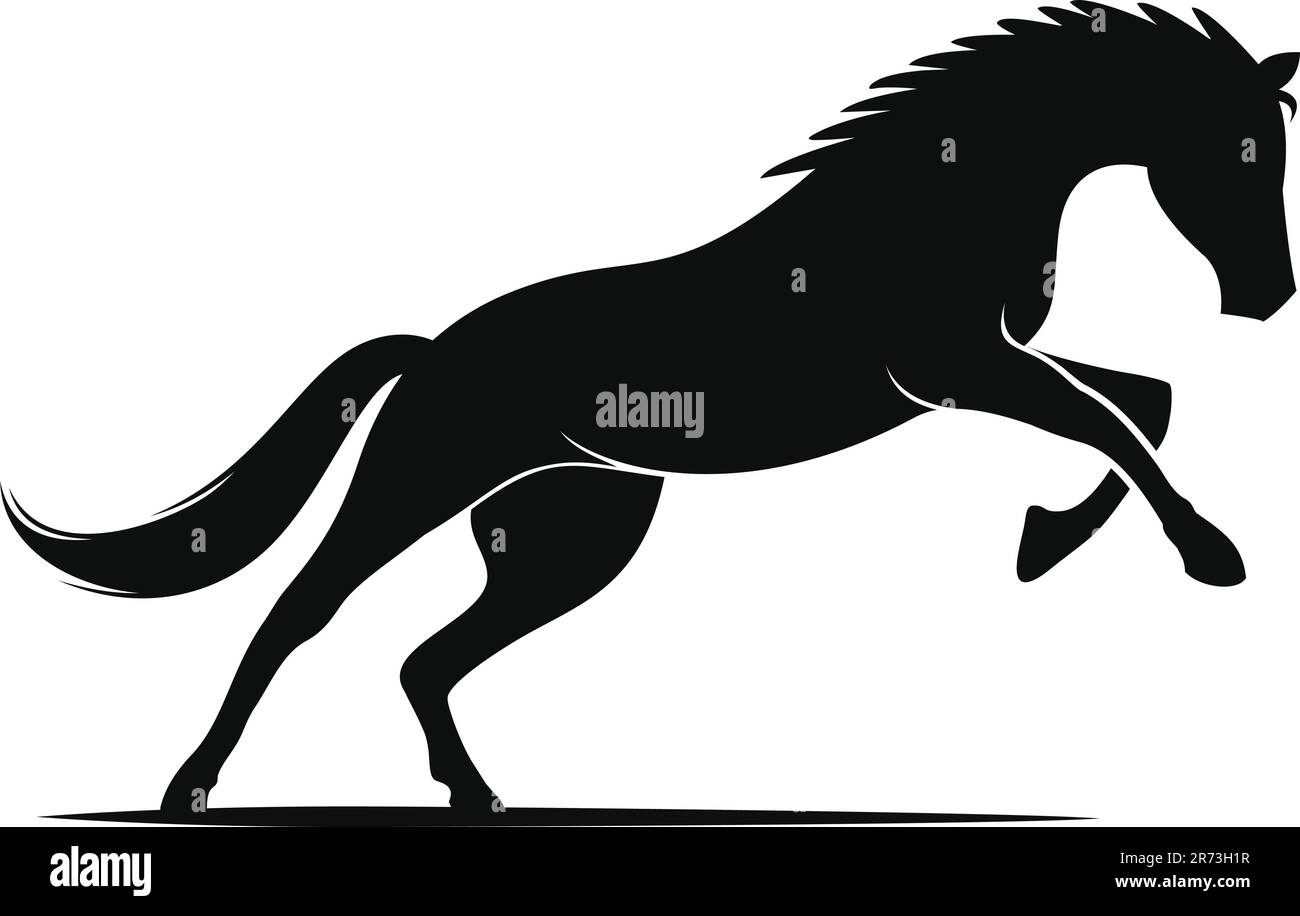 Running horse silhouette design Stock Vector