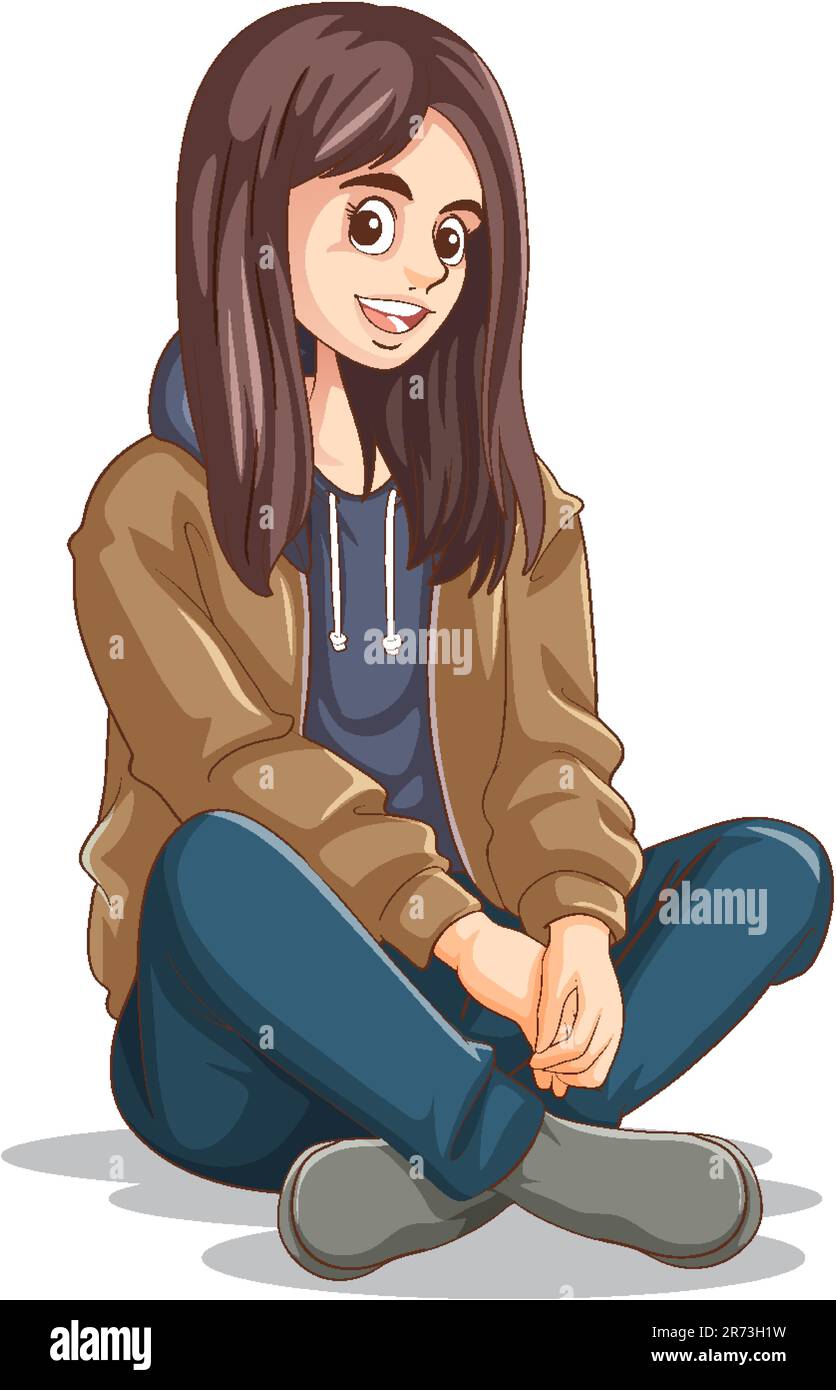 Teenage Girl Cartoon Character illustration Stock Vector Image & Art
