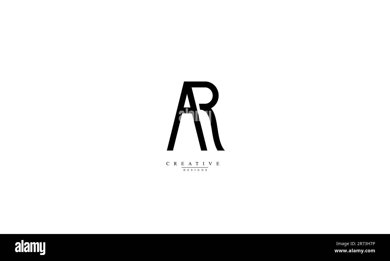 Alphabet letters Initials Monogram logo AR RA A R Stock Vector