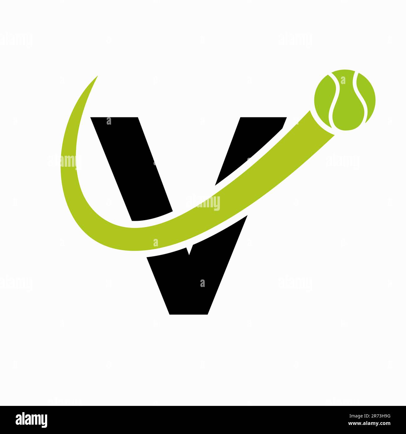 Tennis Logo Design On Letter V Template. Tennis Sport Academy, Club Logo  Stock Vector Image & Art - Alamy