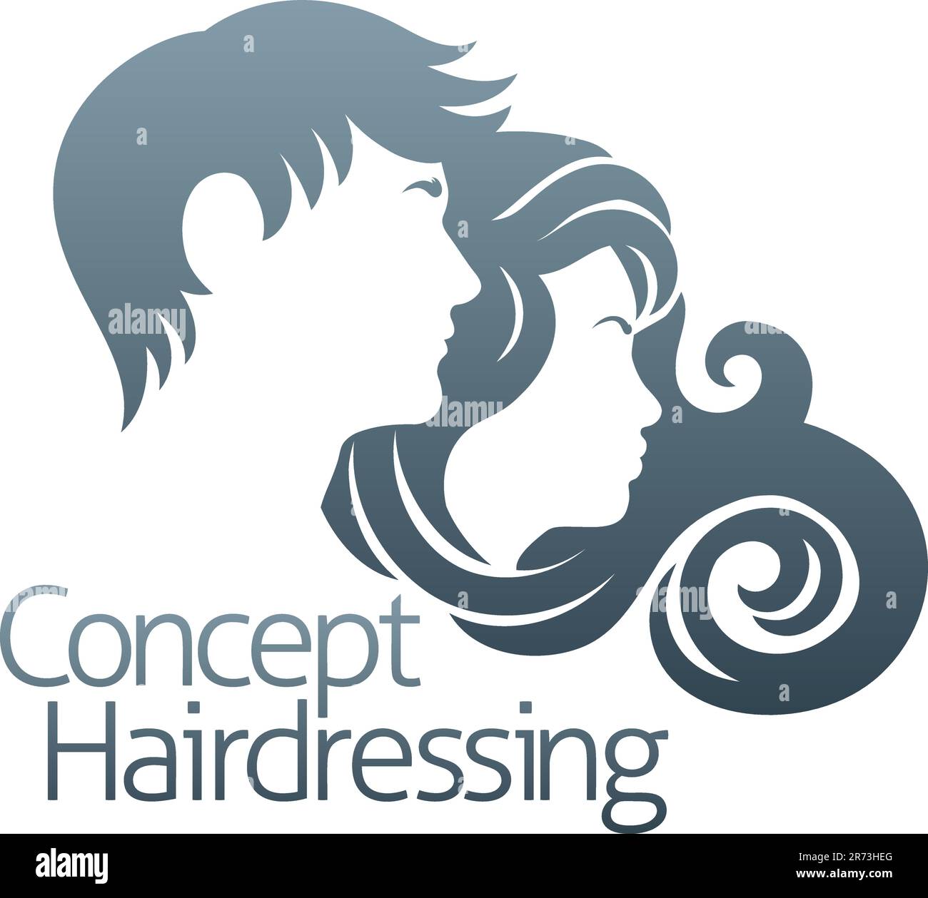 Hairdresser Silhouette Hair Salon Man And Woman Stock Vector