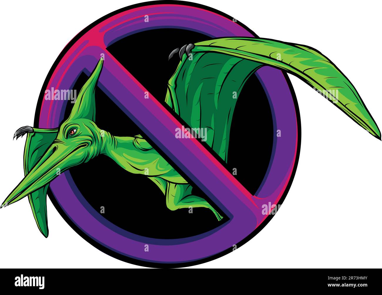 Vector illustration of a Pteranodon flying dinosaur. Stock Vector