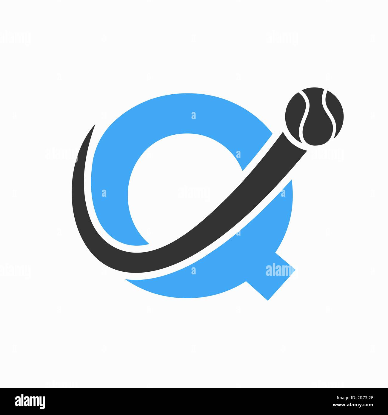 Tennis Logo Design On Letter Q Template. Tennis Sport Academy, Club