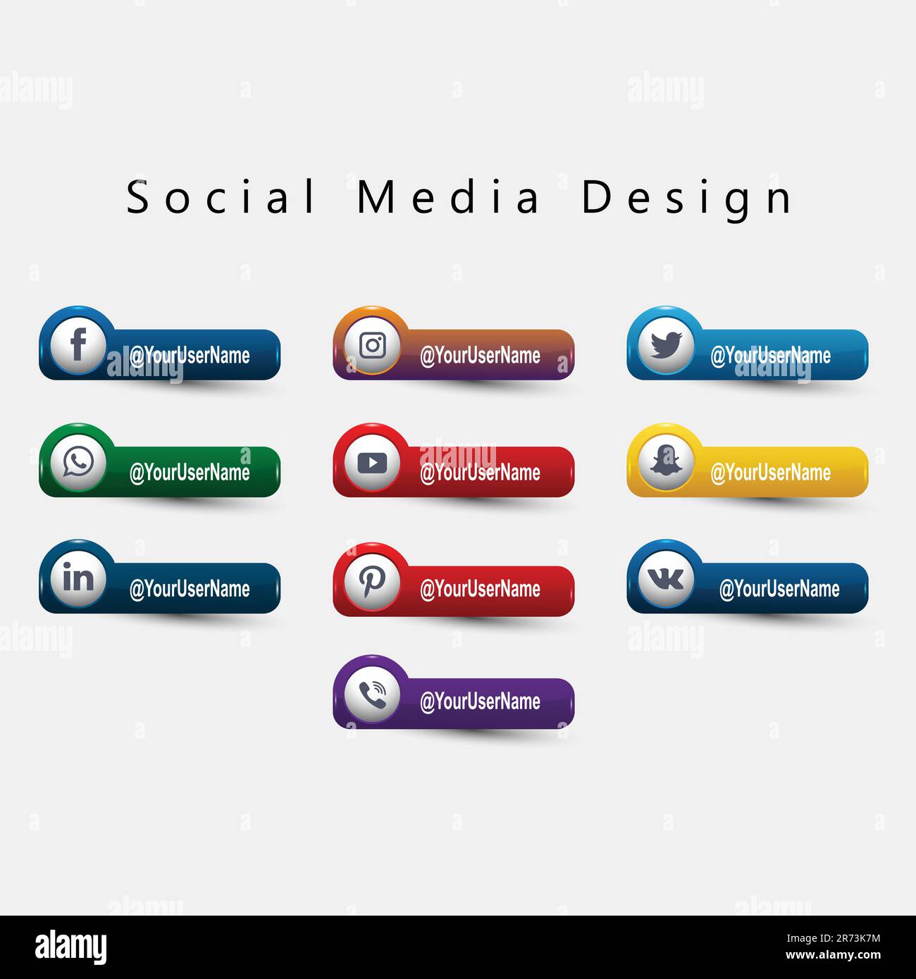 ten social media stylish icon design Stock Vector