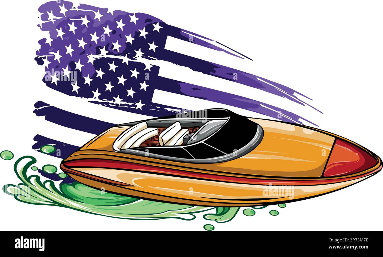 illustration of Speedboat flat vector isolated design Stock Vector ...