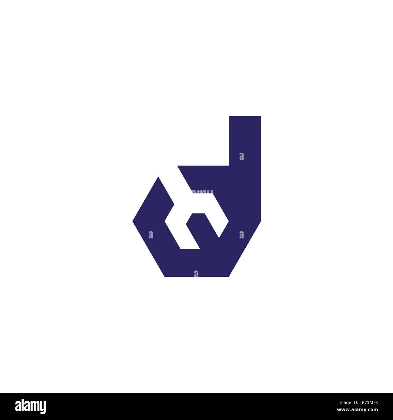 letter d simple geometric wrench logo vector Stock Vector