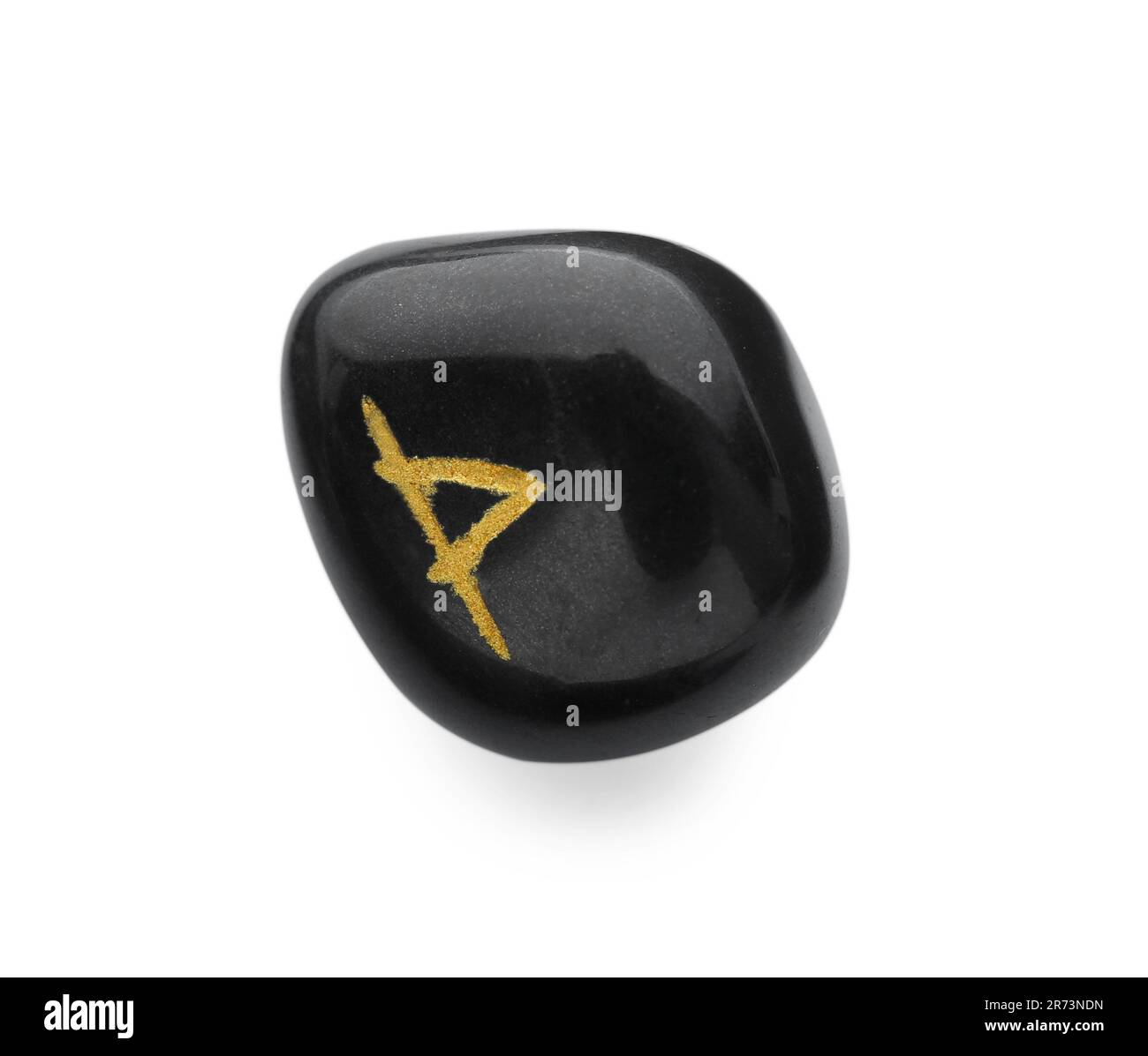 Thurisaz Rune Rounded Black stone rune Thurisaz isolated on white Stock Photo - Alamy