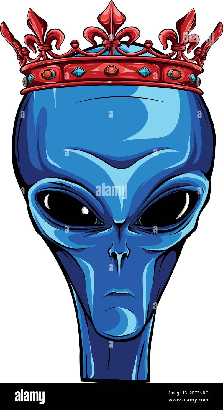 Alien head. vector illustration design of extraterrestrial humanoid Stock Vector