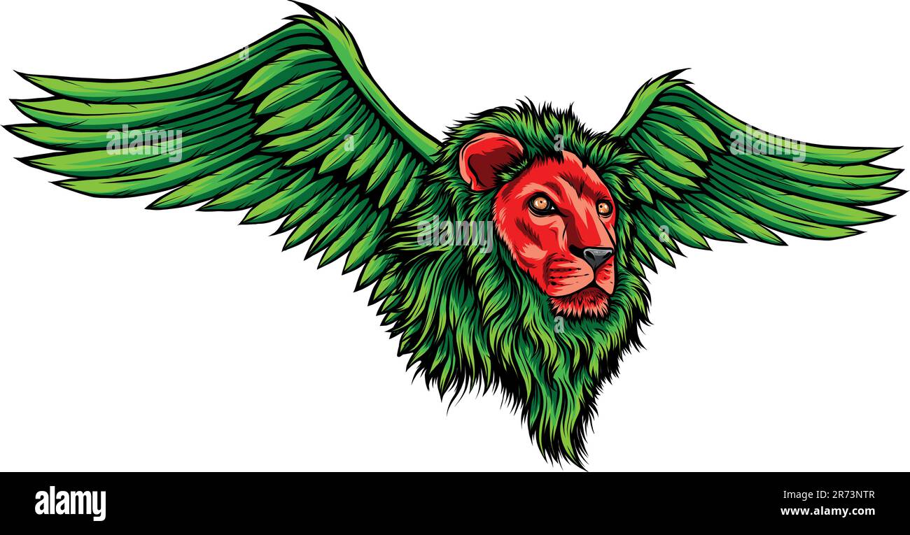 Lion head colorful hand draw vector illustration Stock Vector Image ...