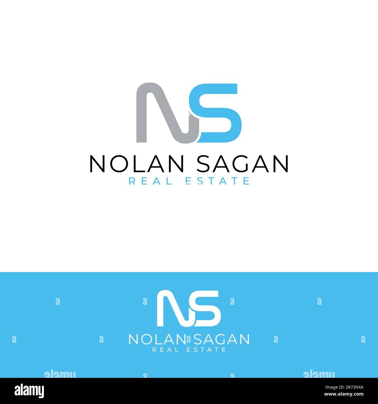 Nolan Sagan real estate vector logo design. Letters N and S logotype