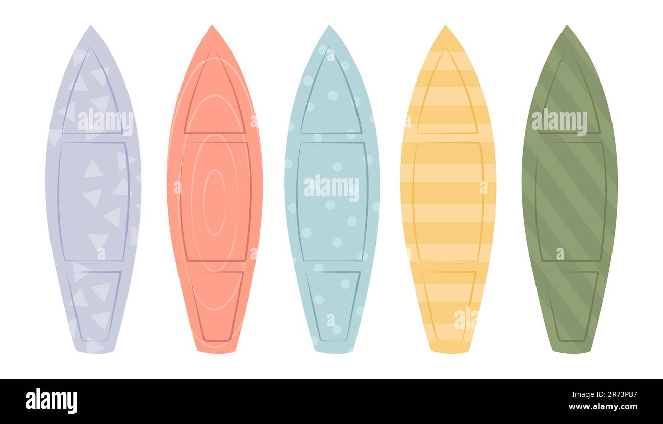 Set of Surfboards with Different Bright Stock Vector Image & Art - Alamy
