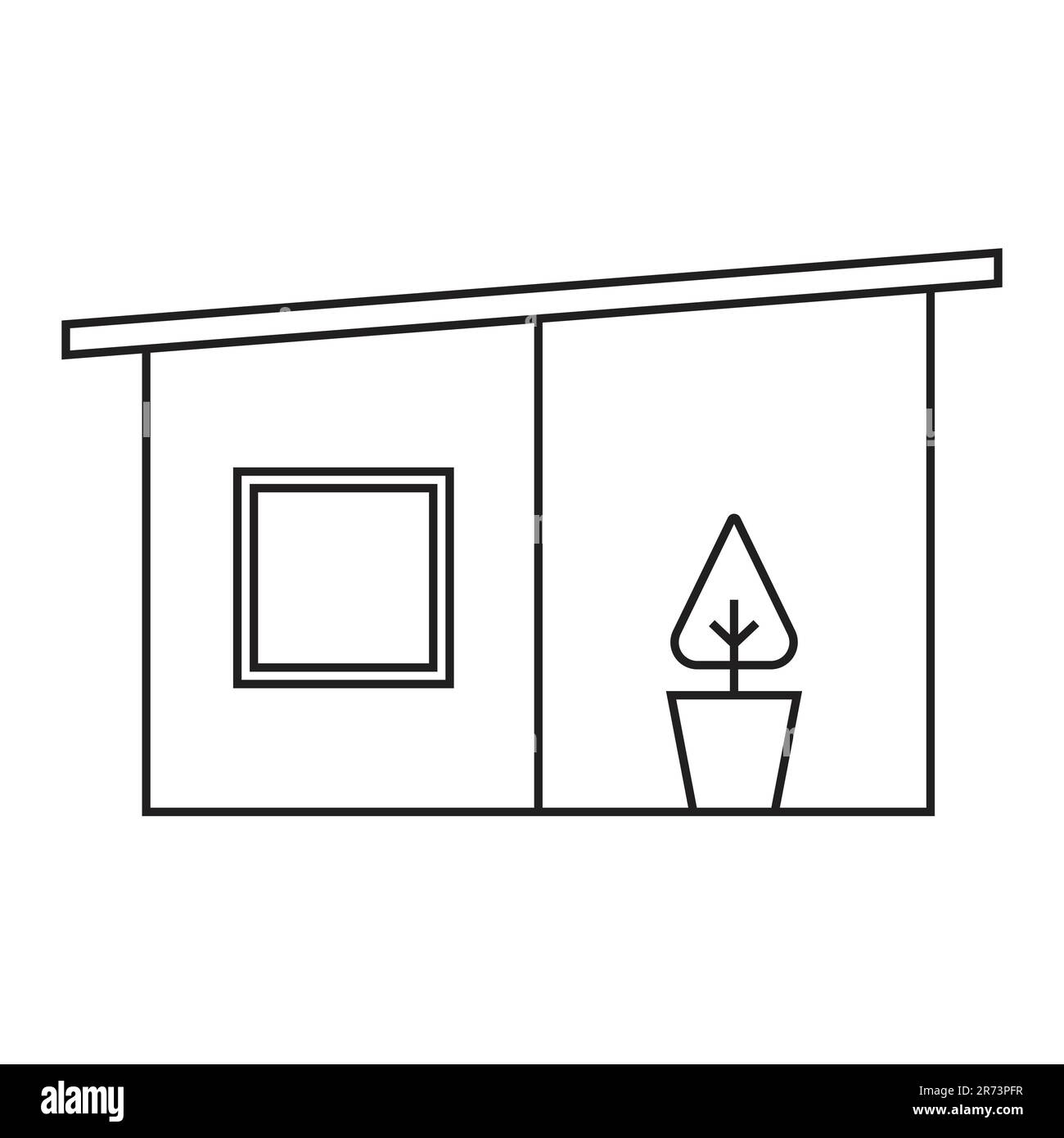 House and plant vector icon design. Modern real estate flat icon Stock