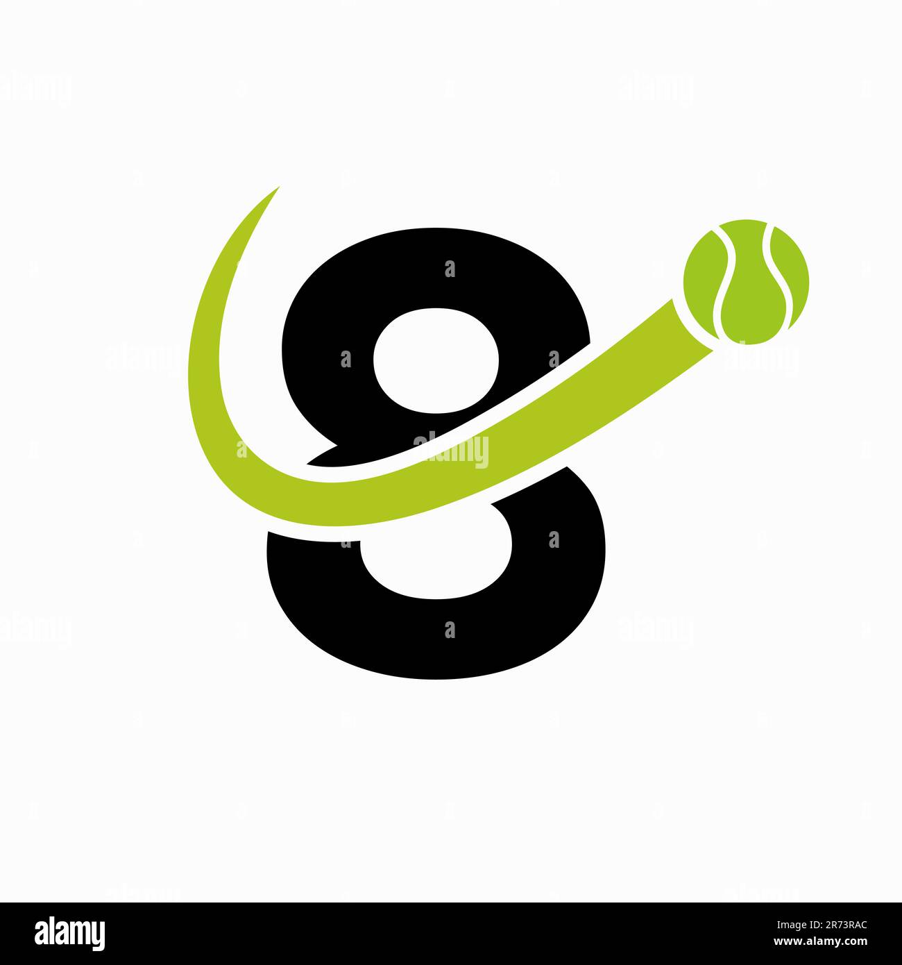 Tennis Logo Design On Letter 8 Template. Tennis Sport Academy, Club