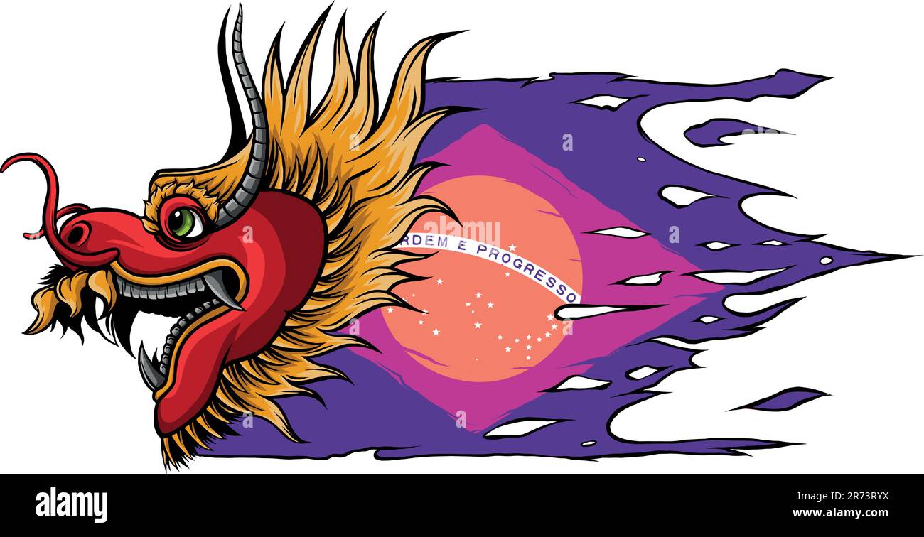 draw of colored dragon vector illustration design Stock Vector