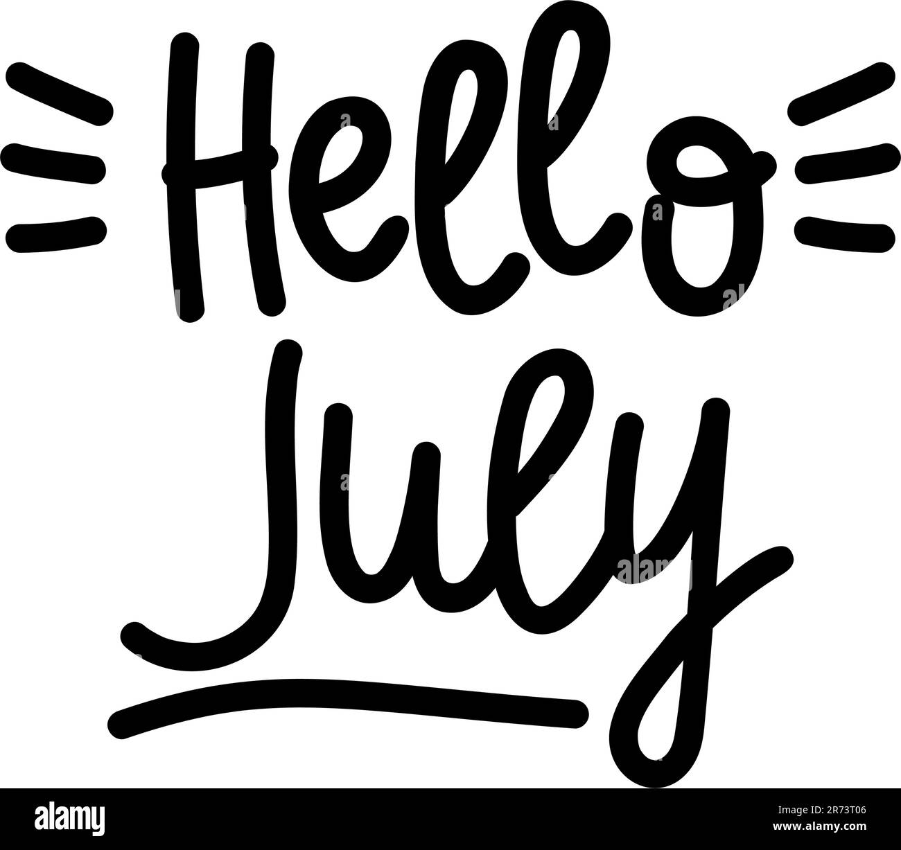 Hand Drawn Lettering Hello June Isolated On White Background Vector Hand Drawn Lettering Hello June Isolated On White Background Vector