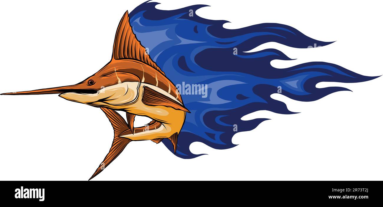 colored atlantic swordfish marlin vector illustration design Stock Vector