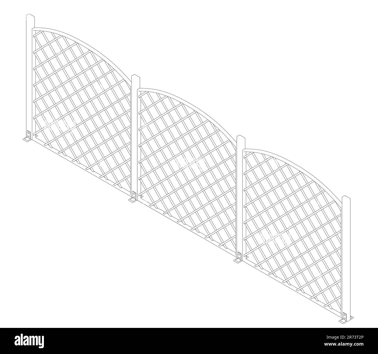 Contour Chain link fence. Metal Wire Fence. Outline Wire grid construction. Creative vector illustration of chain link fence wire mesh steel metal.. Stock Vector