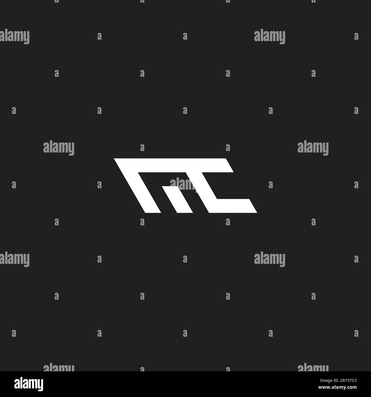 letter mc simple geometric sharp logo vector Stock Vector