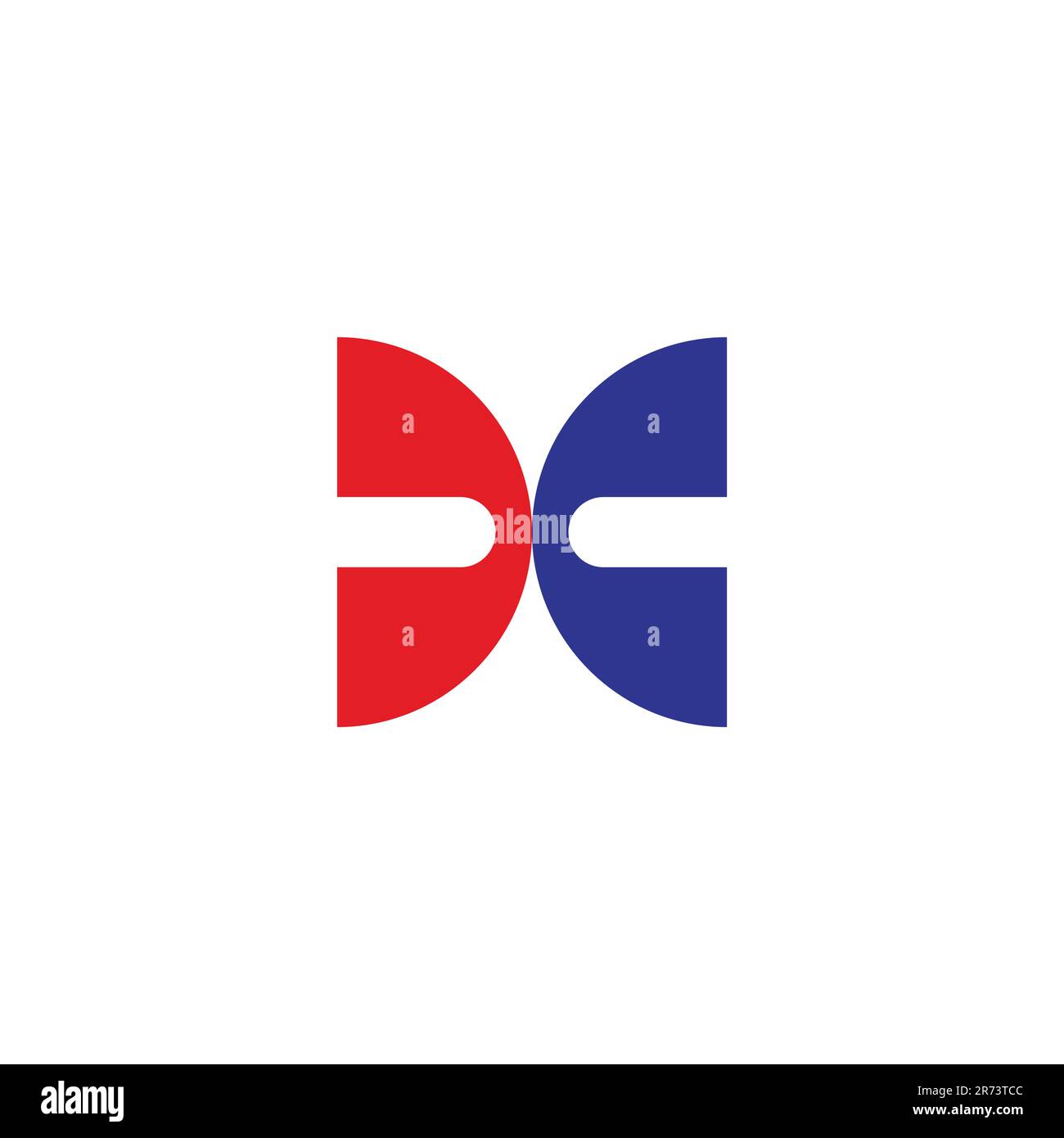 letter dc opposite direction colorful simple logo vector Stock Vector