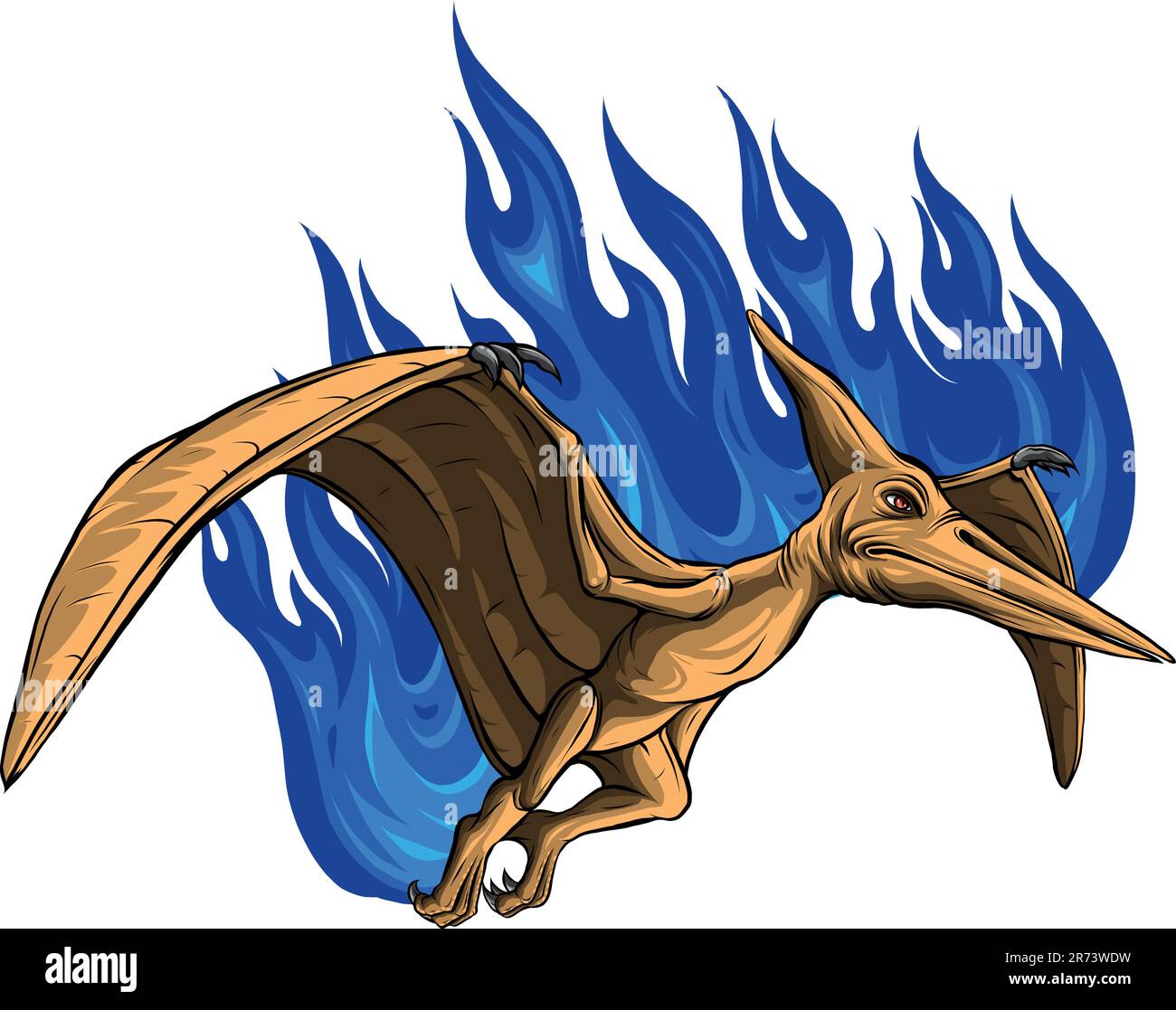 Vector illustration of a Pteranodon flying dinosaur. Stock Vector