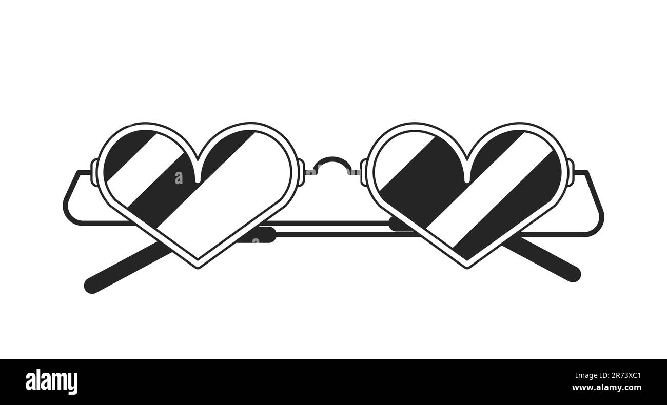Heart sunglasses line art vector cartoon icon Stock Vector Image & Art Alamy