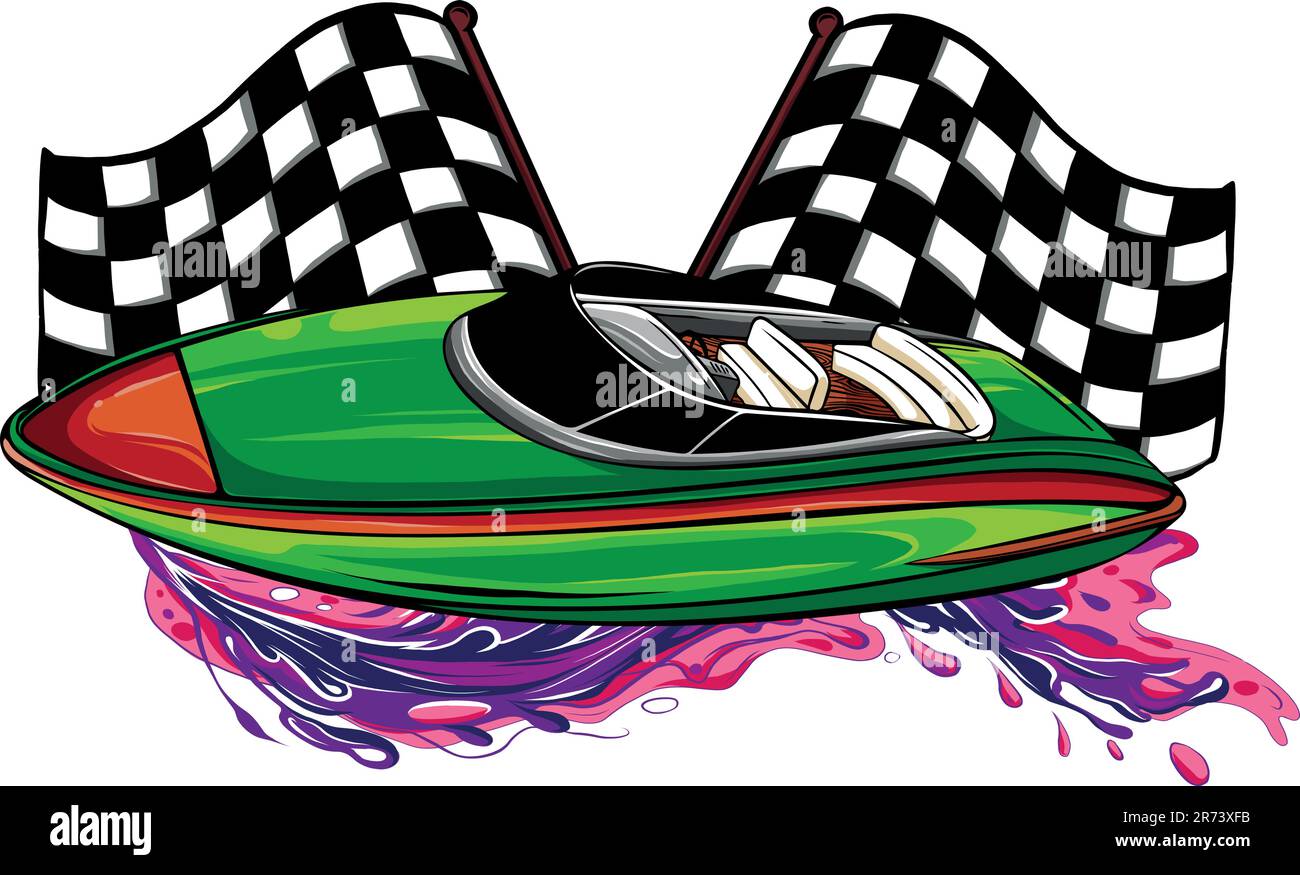 illustration of Speedboat flat vector isolated design Stock Vector ...