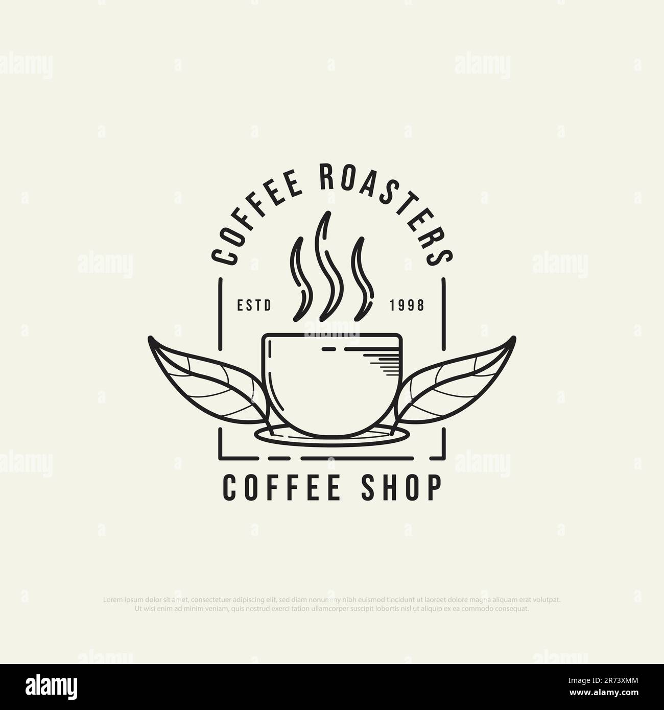 vintage coffee roaster shop logo design vector, organic food and drink