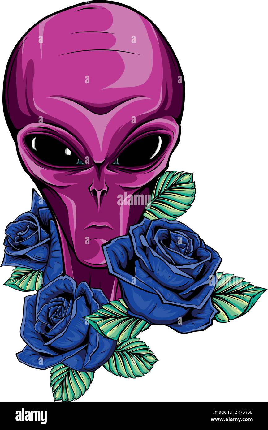 Alien head. vector illustration design of extraterrestrial humanoid ...
