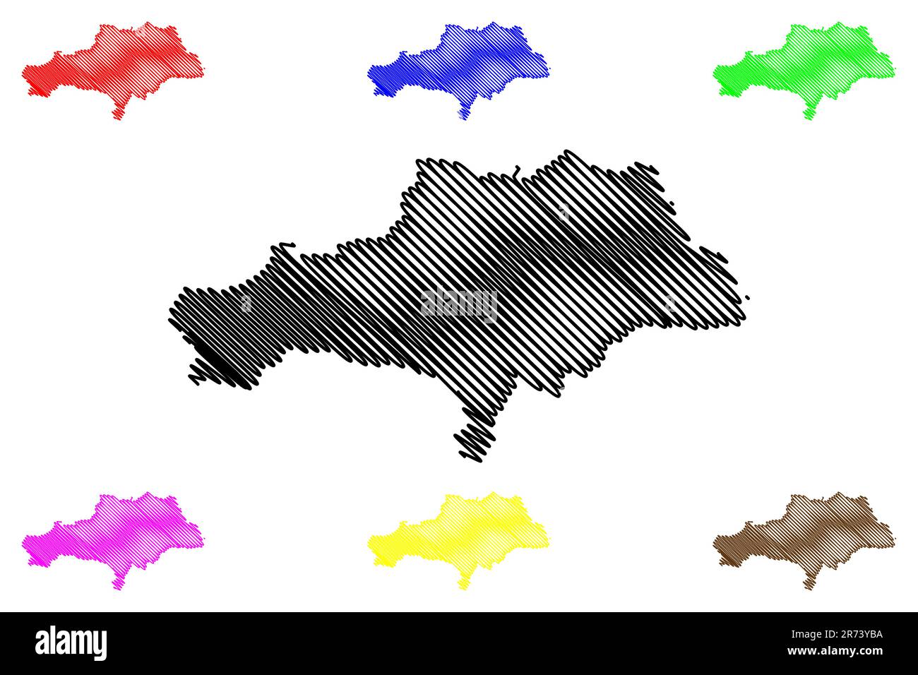 Metropolitan Borough of Barnsley (United Kingdom of Great Britain and Northern Ireland, Metropolitan and ceremonial county South Yorkshire, England) m Stock Vector