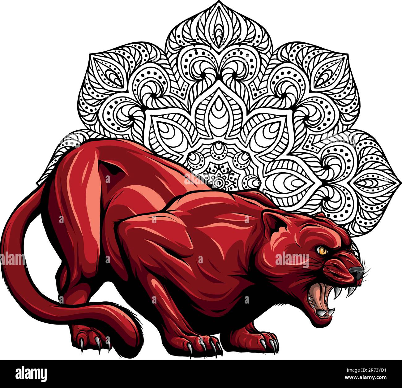 draw colorful feline cougar. vector illustration design Stock Vector