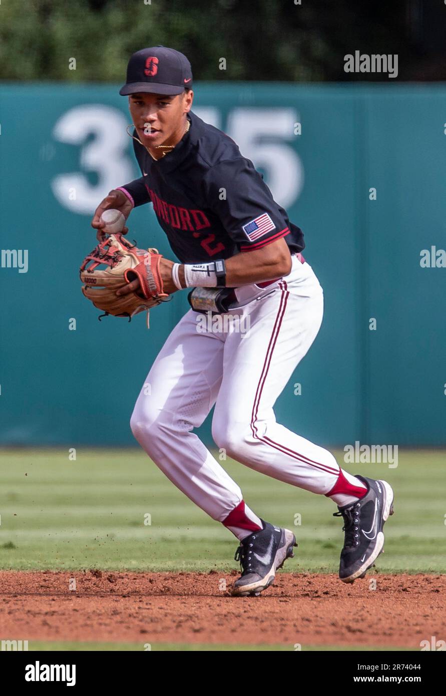 June 12 2023 Palo Alto CA U.S.A. Stanford infielder Drew Bowser (2 ...