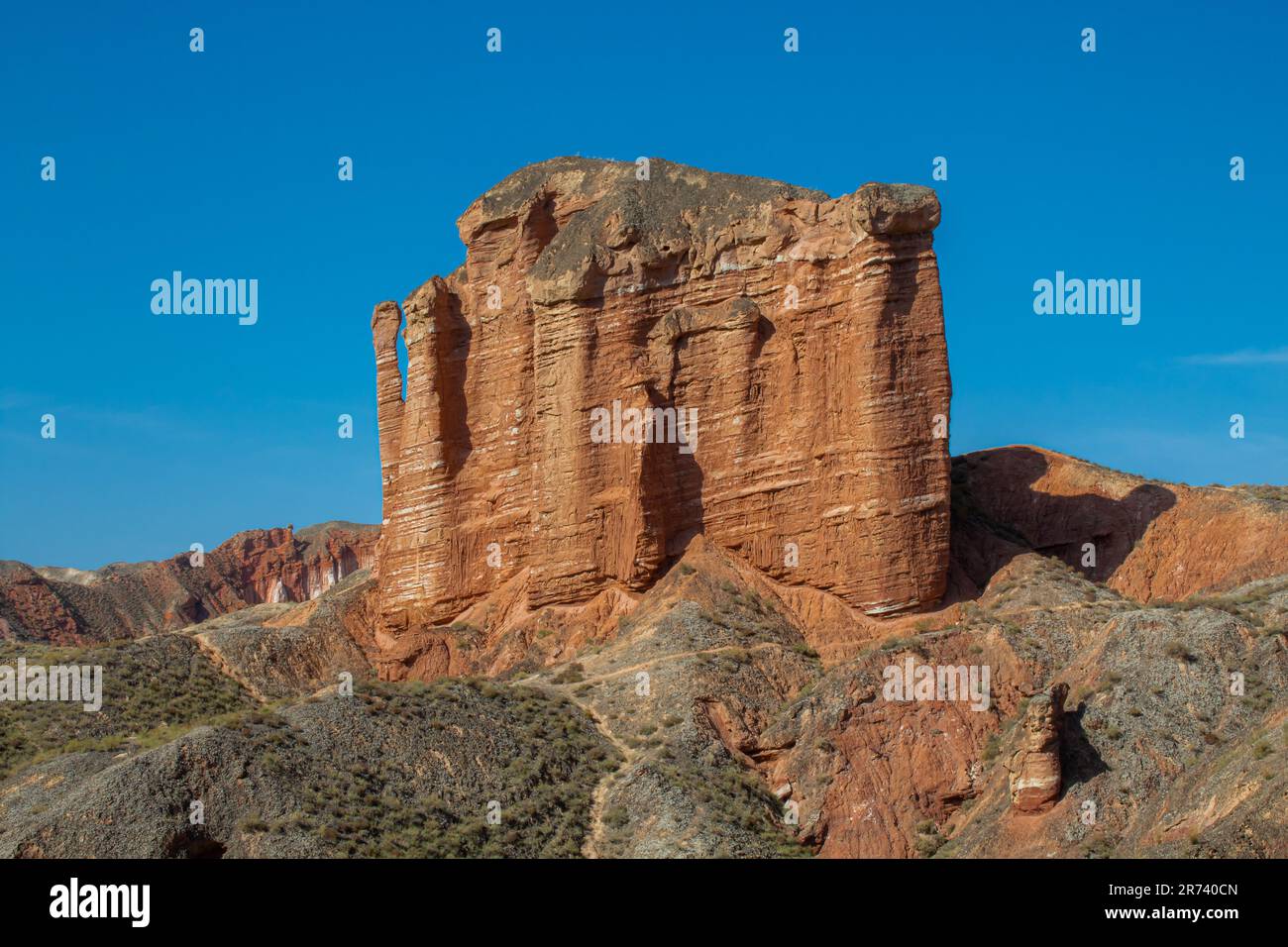 Nature Sculptures in Binggou Danxia Canyon Landform in Zhangye, Sunan ...