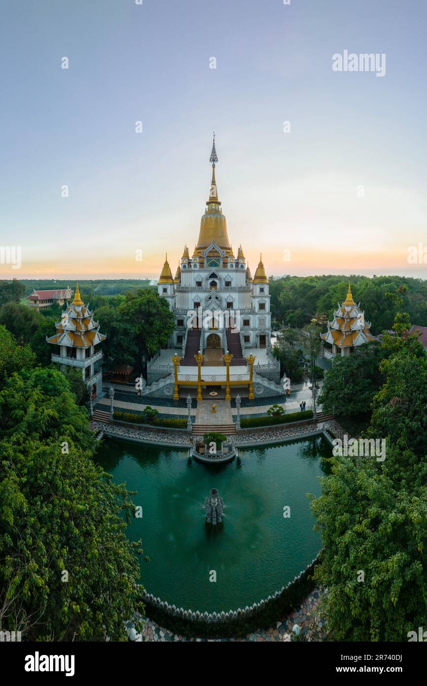 March 26, 2023- District 9, Ho Chi Minh City: Buu Long Pagoda is a temple with a combination of Thai, Indian and Vietnamese cultures. Stock Photo