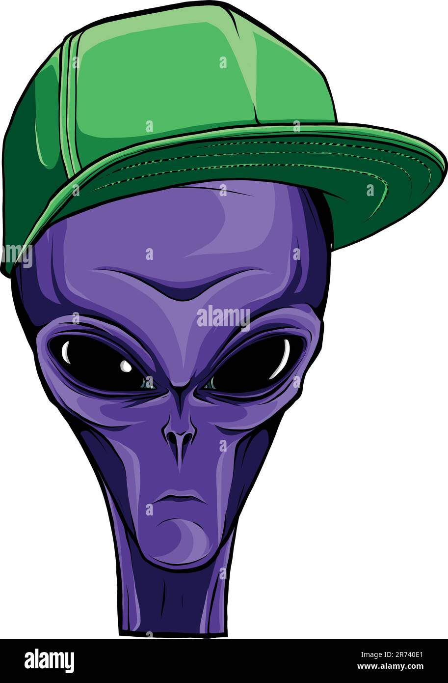 Alien head. vector illustration design of extraterrestrial humanoid Stock Vector