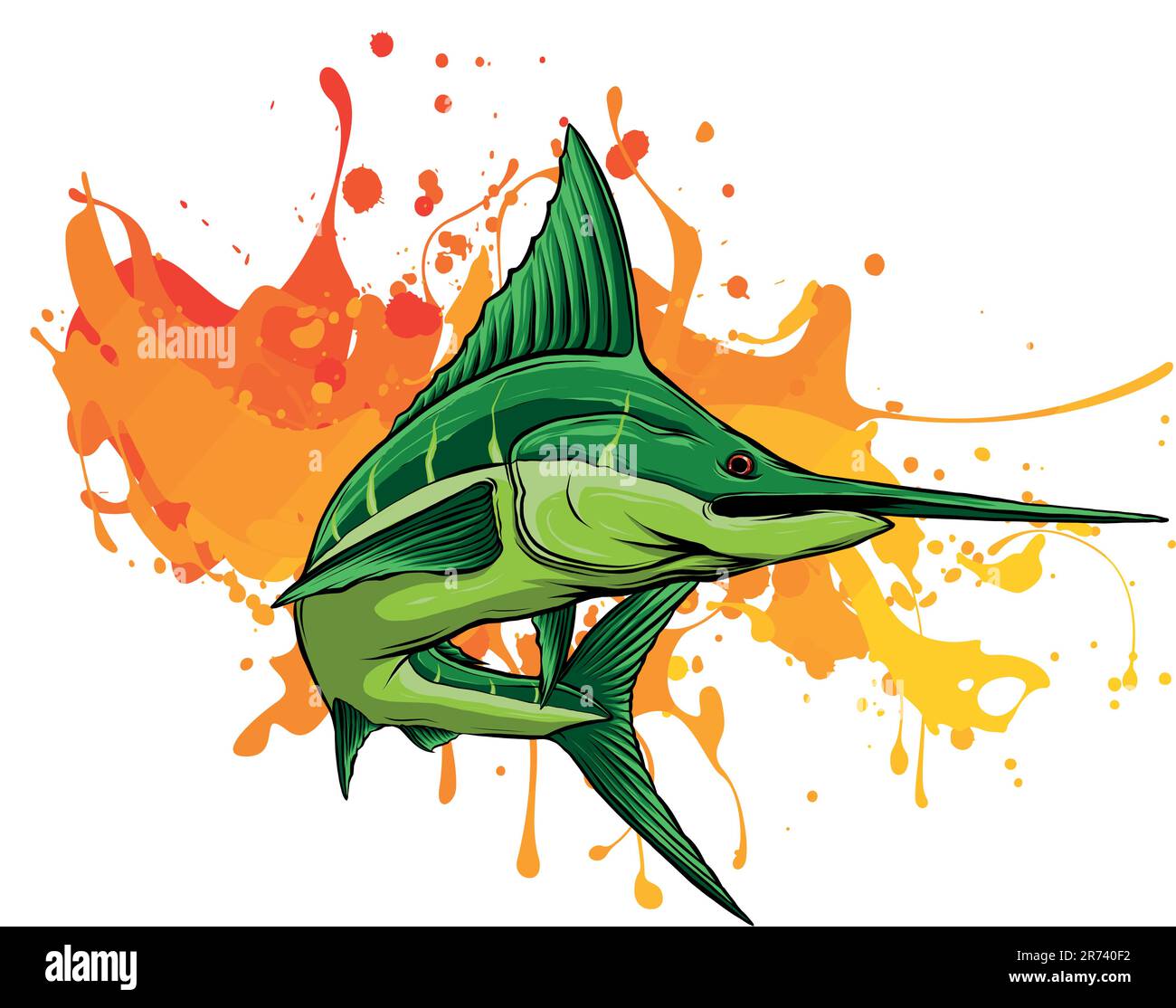 colored atlantic swordfish marlin vector illustration design Stock Vector