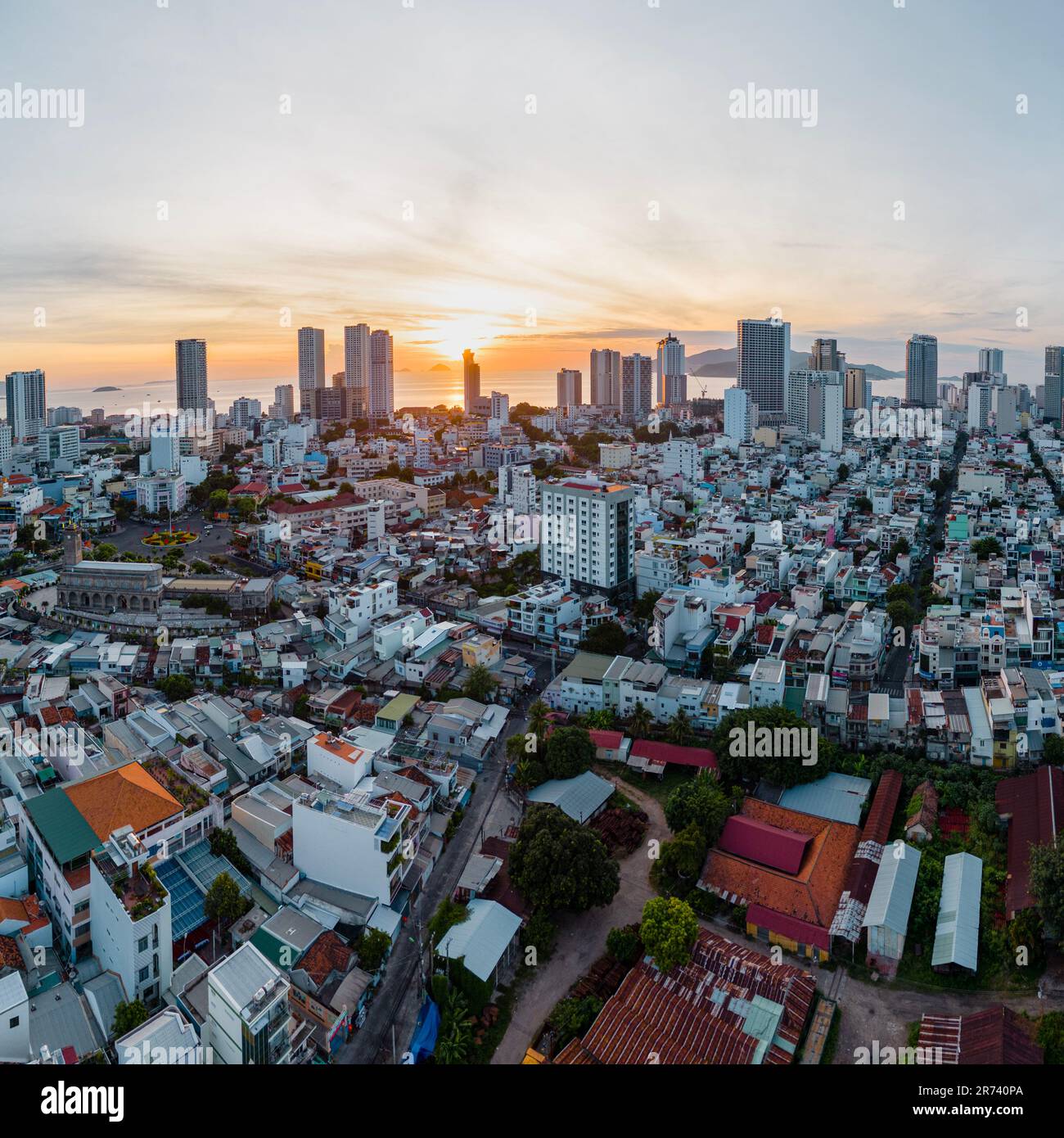 June 5, 2023: panoramic view of the coastal city of Nha Trang, Vietnam Stock Photo