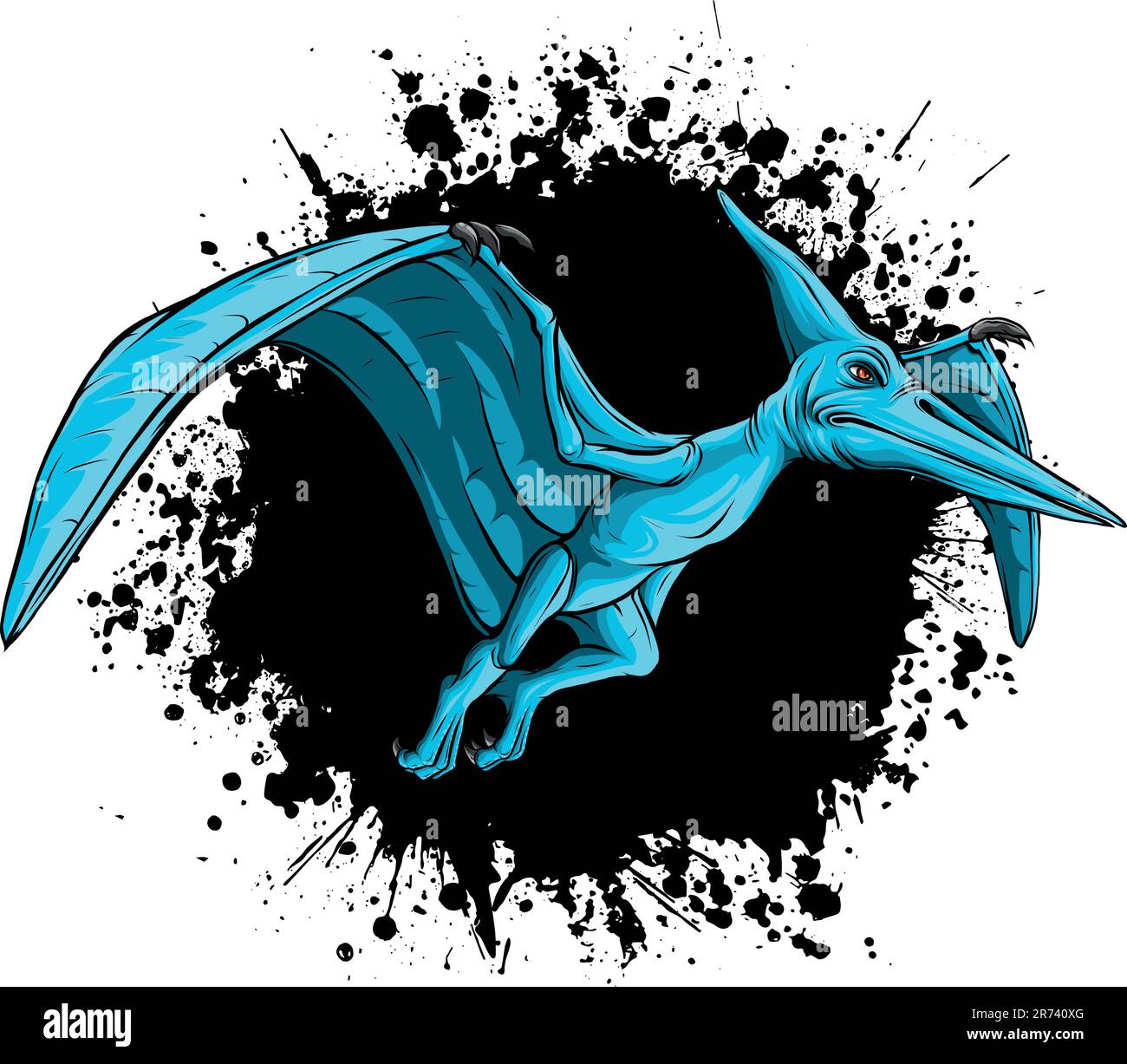 Vector illustration of a Pteranodon flying dinosaur. Stock Vector