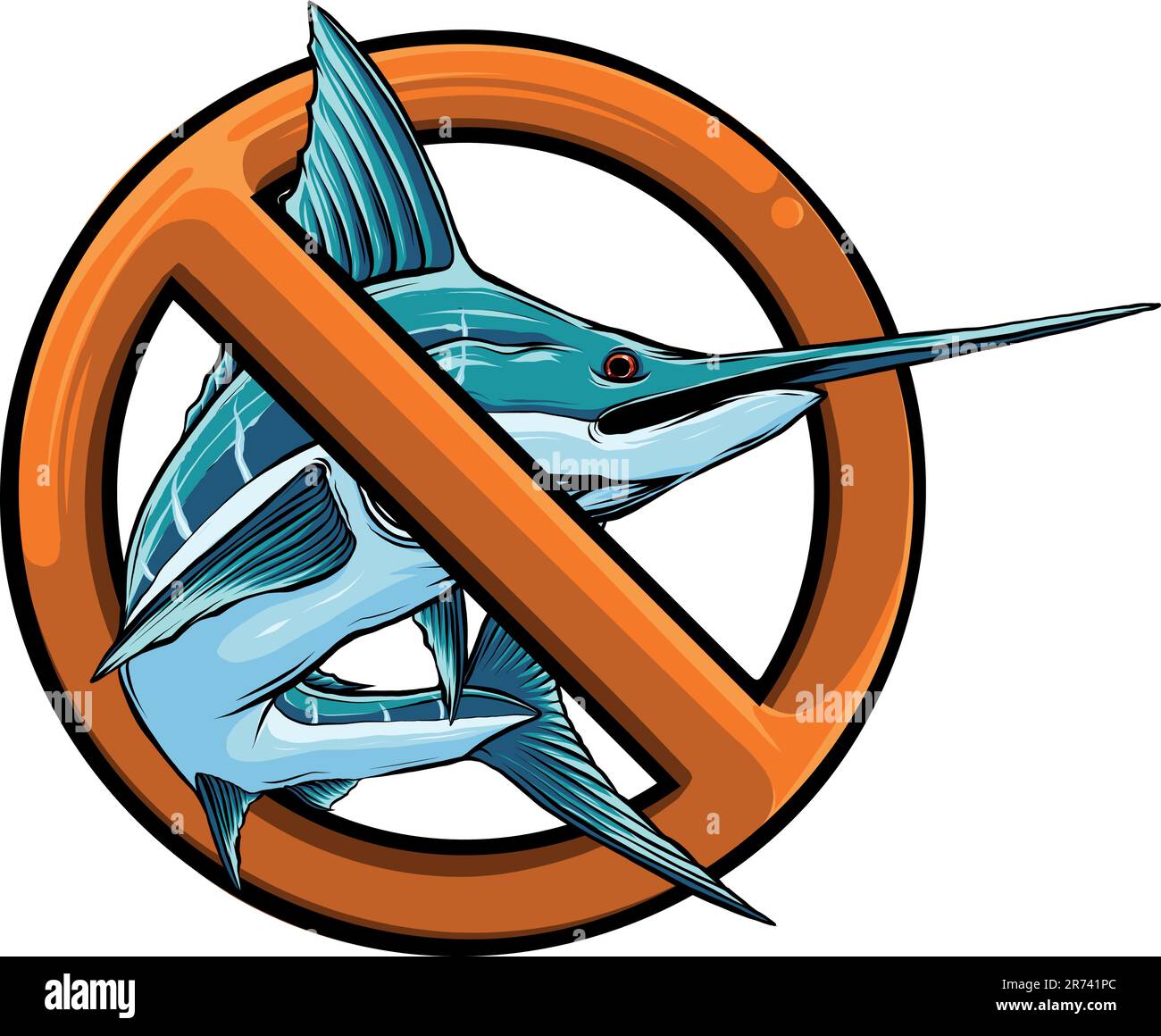 colored atlantic swordfish marlin vector illustration design Stock Vector