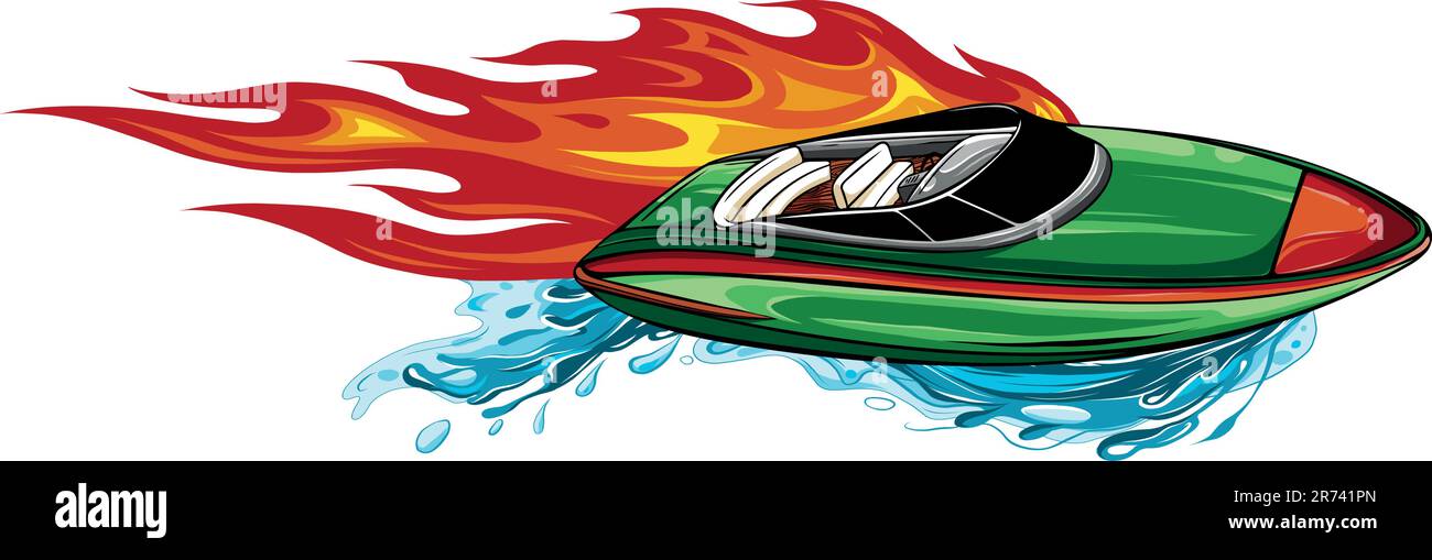 illustration of Speedboat flat vector isolated design Stock Vector ...