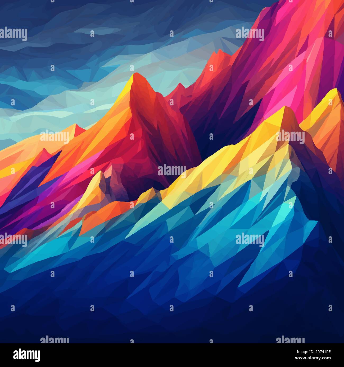 Colorful mountain background. Abstract cute landscape background ...