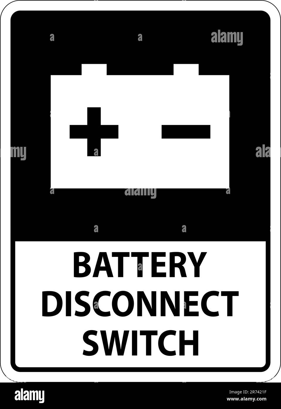 Battery Disconnect Switch Sign On White Background Stock Vector Image